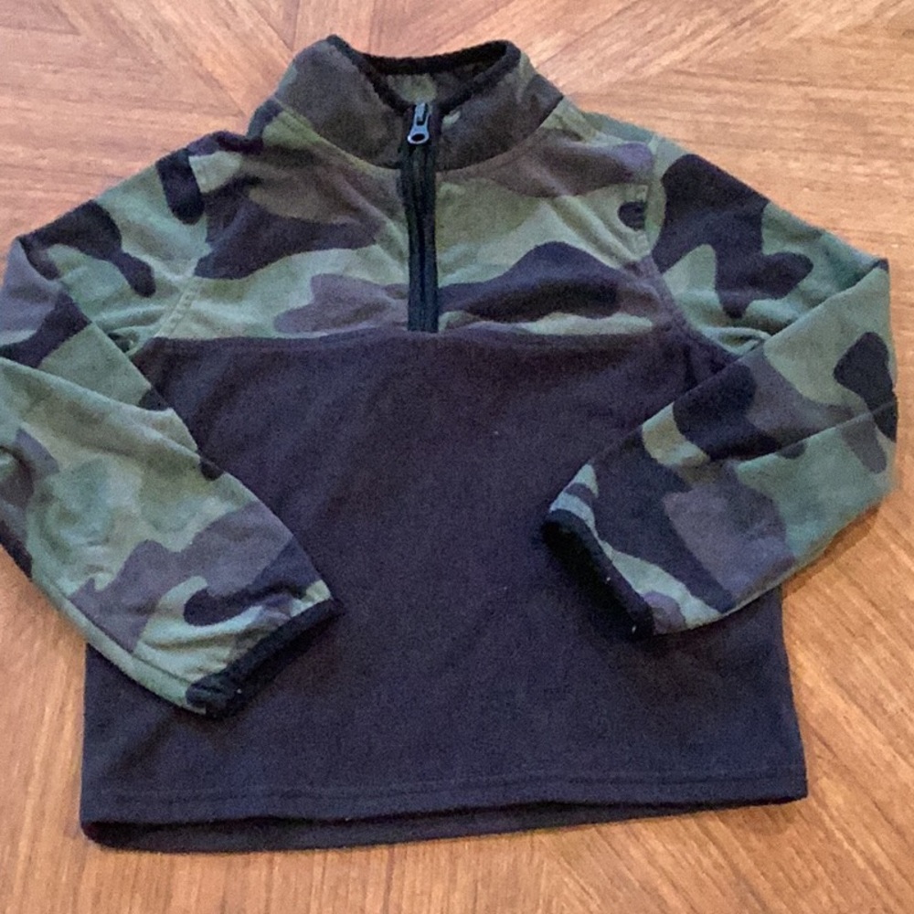 OshKosh B'gosh Green and Black Quarter-Zip Fleece